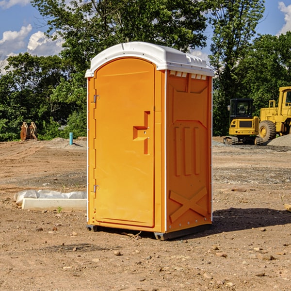 how often are the portable restrooms cleaned and serviced during a rental period in Mc Connells